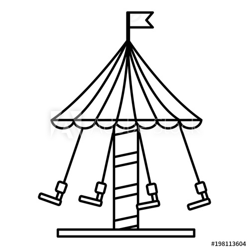 500x500 Carnival Fun Fair Festival Carousel With Chair Flying Vector