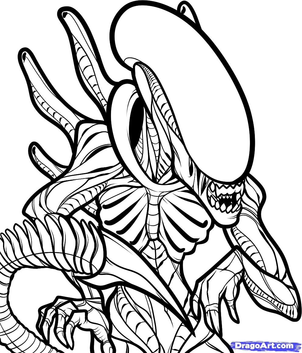 993x1161 Free Alien Vs Predator Coloring Pages For Funny Draw