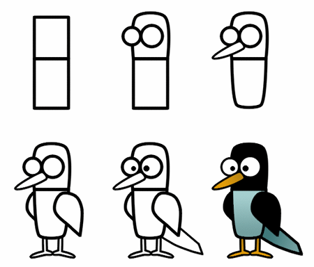 450x384 Drawing Cartoon Birds