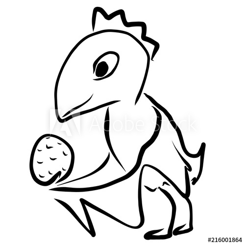 500x500 Funny Children's Drawing, A Bird Holding In The Wings An Egg