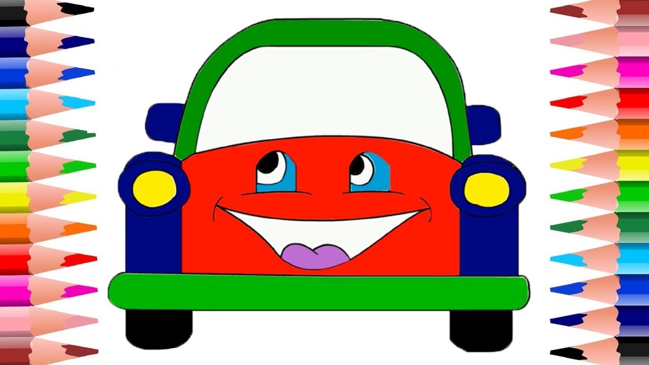 1280x720 Funny Car Coloring Pages Cartoon Car Coloring Pages For Kids