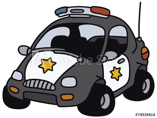 500x376 Hand Drawing Of A Funny American Police Car