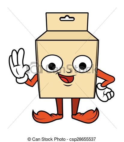 413x470 Funny Cartoon Box Character Vector Illustration Vectors