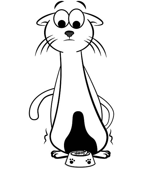 467x550 Skinny Funny Cat Eat Bones Posters