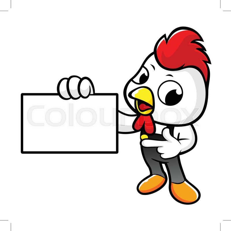 800x800 Funny Chicken Character Holding A Stock Vector Colourbox