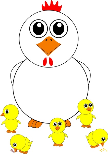 423x600 Funny Chicken And Chicks Cartoon Free Vector In Open Office