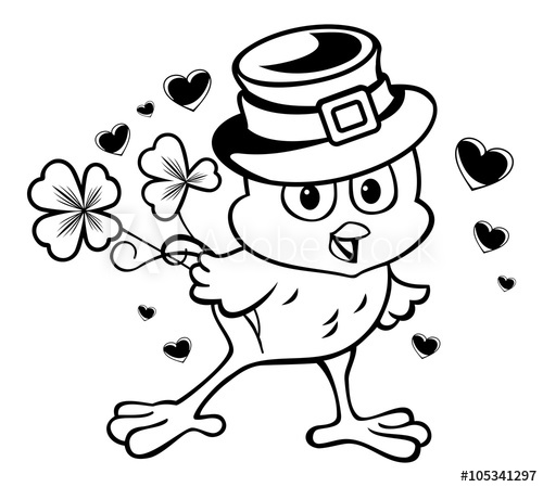 500x449 Funny Chicken In The Leprechaun Hat Vector Clip Art