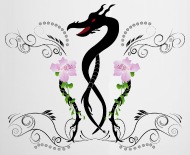 190x155 Funny Fantasy Dragon With Flowers Enamel Mug Spreadshirt
