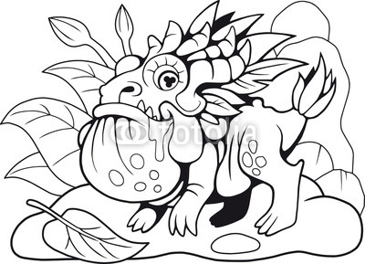 400x289 Cute Little Dragon Toad, Coloring Book, Funny Illustration Buy