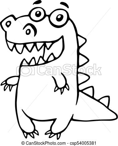 380x470 Cartoon Friendly Dragon Vector Illustration Funny Cute Imaginary