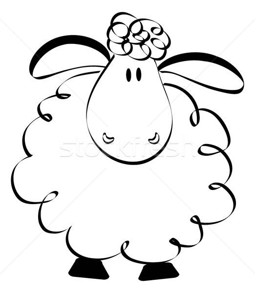 522x600 Funny Sheep Drawing Vector Illustration Jagoda