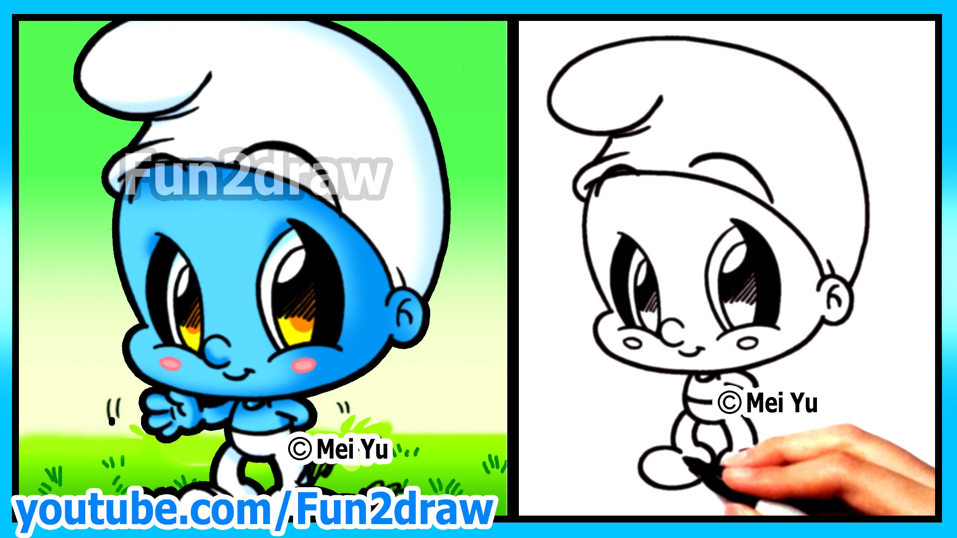 1920x1080 How To Draw Cartoons Smurf + Funny Extra Drawing Cute Art