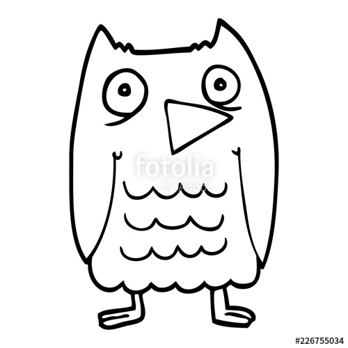 500x500 Funny Line Drawing Cartoon Owl Stock Image And Royalty Free