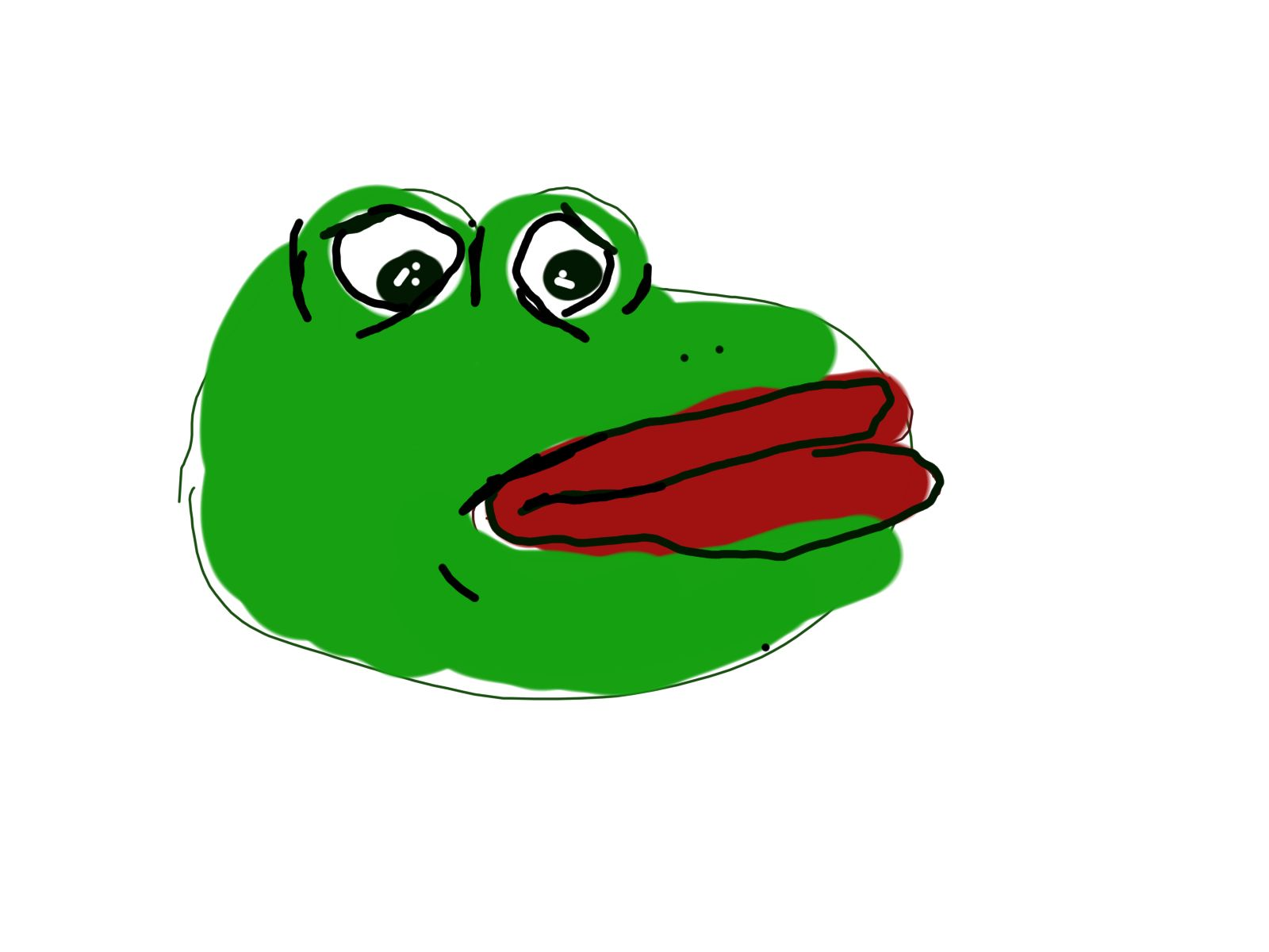 1600x1200 My Sister Tried To Draw Pepe From Memory As A Joke It Did Not