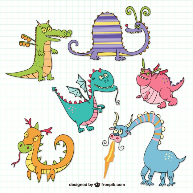 626x626 Funny Dragons Drawings Free Vector Free Vectors Ui Download