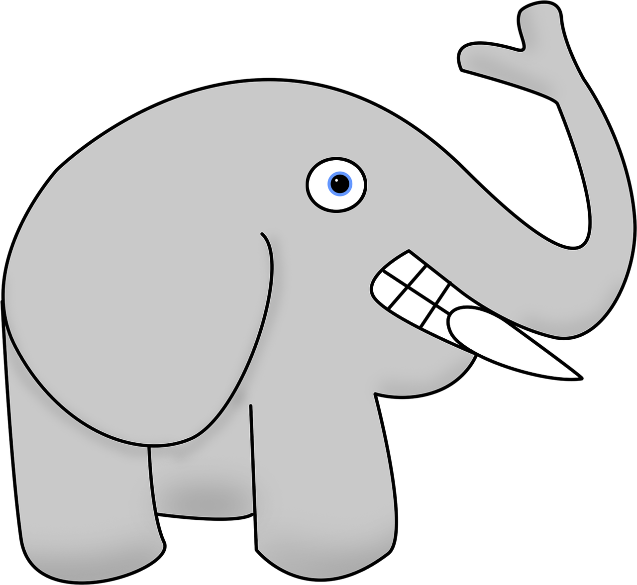 1280x1176 Elephant, Cartoon, Animal, Angry, Drawing
