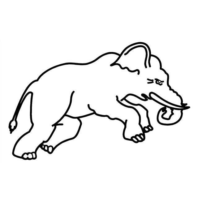 640x640 Elephant Charging Funny Vinyl Car Styling Decal Car