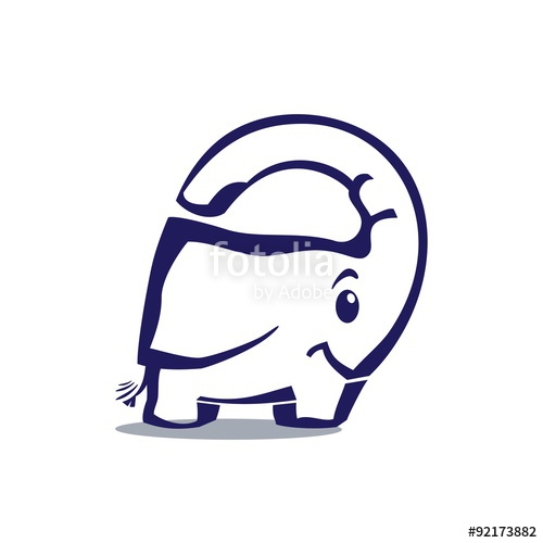 500x500 Small Nice Elephant Funny Character Baby Elephant Smiles Happy