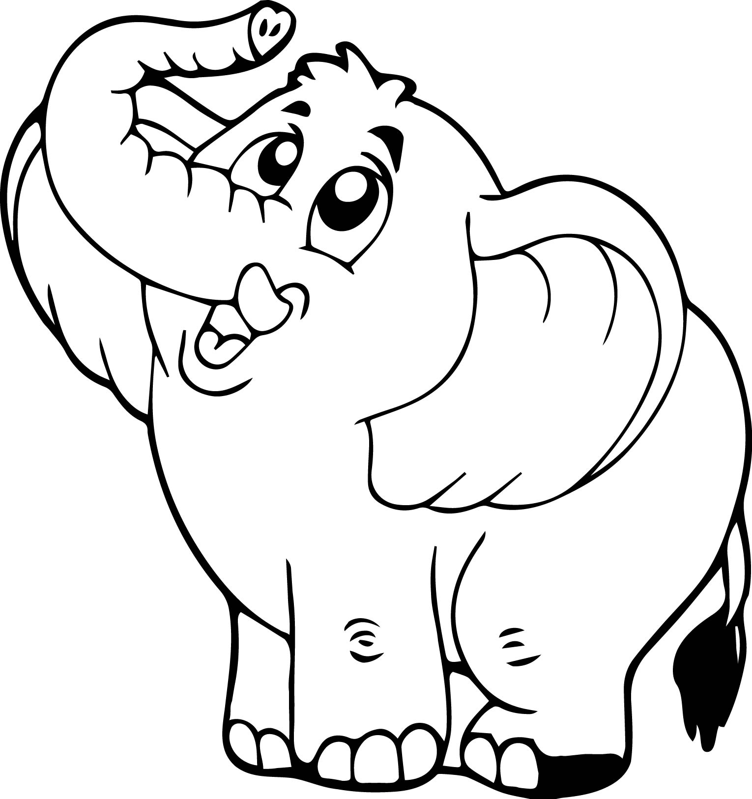 1530x1626 Very Funny Elephant Coloring