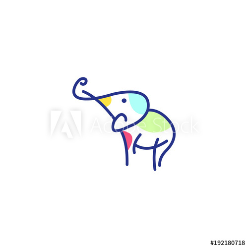 500x500 Elephant Vector Outline Minimalist And Characters Funny