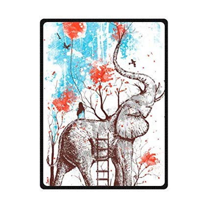 425x425 Hot Pattern Funny Watercolor Elephant With Little Girl