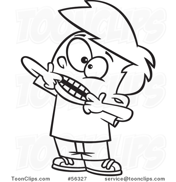 581x600 Cartoon Bratty Outline Boy Making A Funny Face