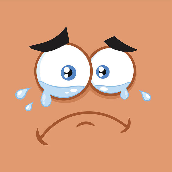 600x600 Crying Cartoon Funny Face With Tears Expression Art Print
