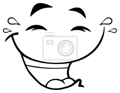 400x309 Black And White Laugh Cartoon Funny Face With Smiley Expression