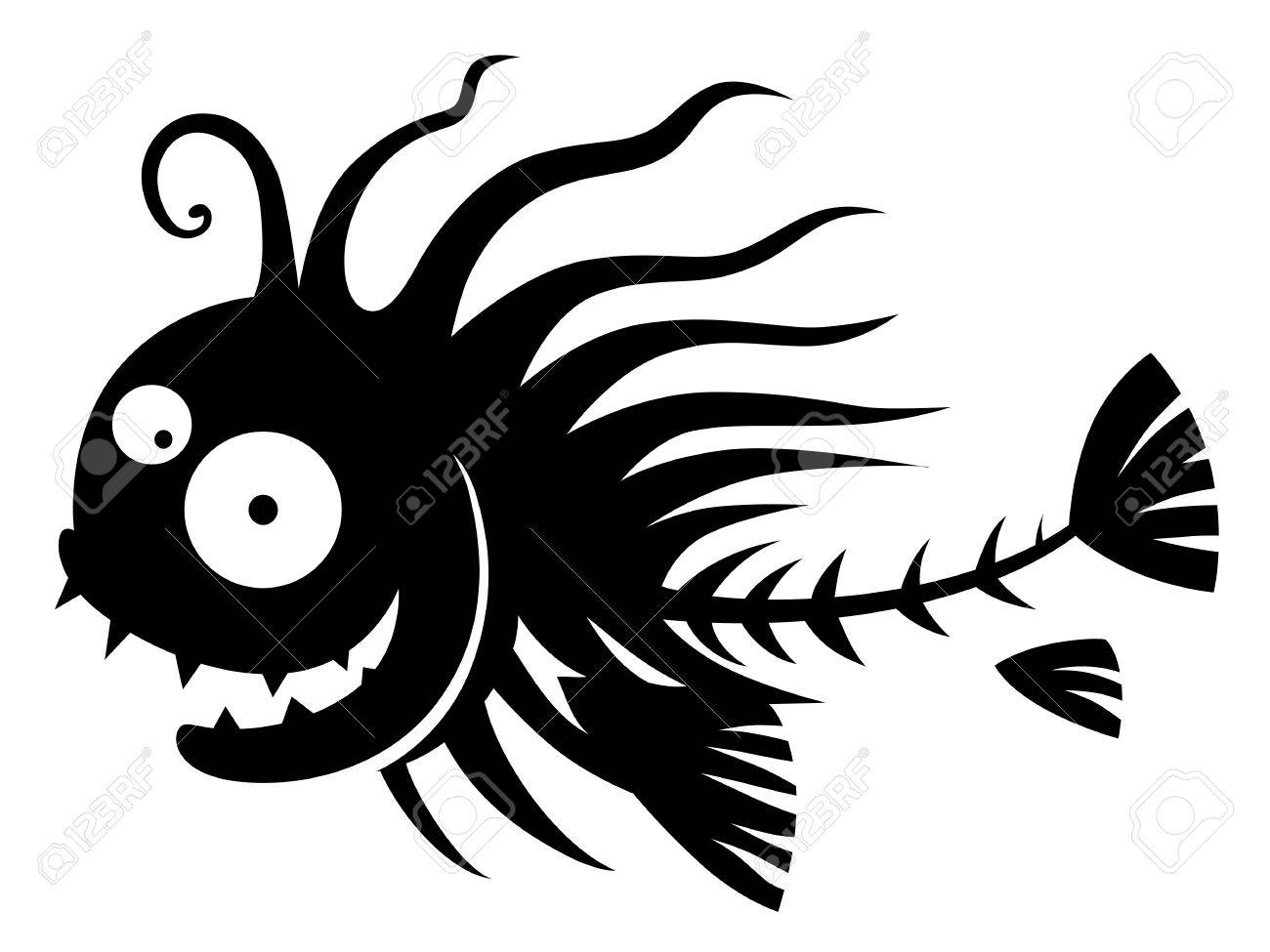 1300x975 Fish Skeleton Cartoon Drawings Funny Black And White Cartoon Fish