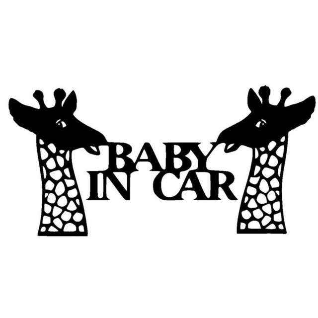 640x640 Baby In Car Funny Giraffe Safety Sign Car Stickers
