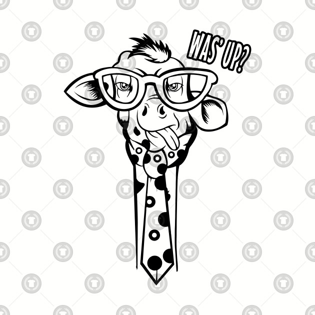 630x630 Hipster Giraffe With Glasses Was' Up Funny Cartoon
