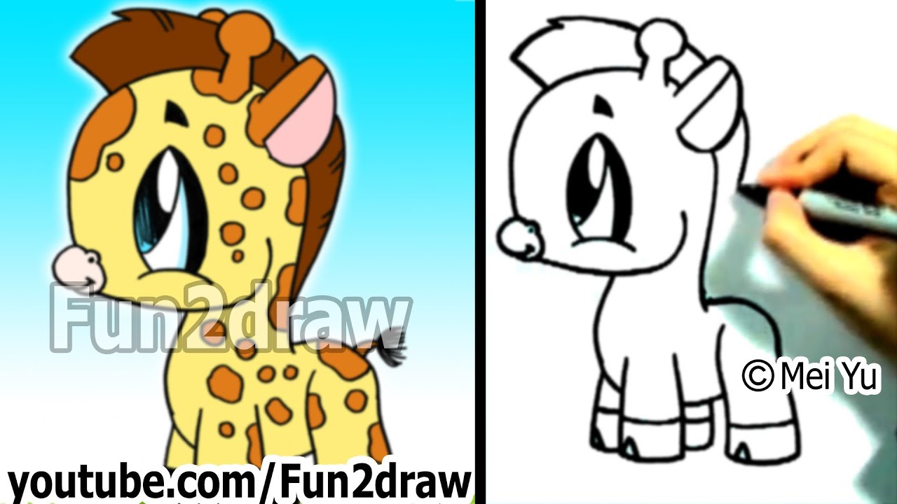 1280x720 How To Draw A Cartoon Giraffe