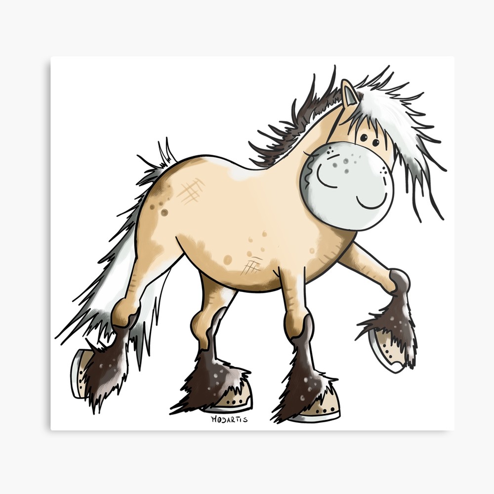 1000x1000 Funny Fjord Horse Metal Print