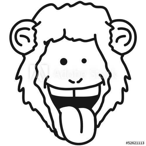 500x500 Funny Monkey Face