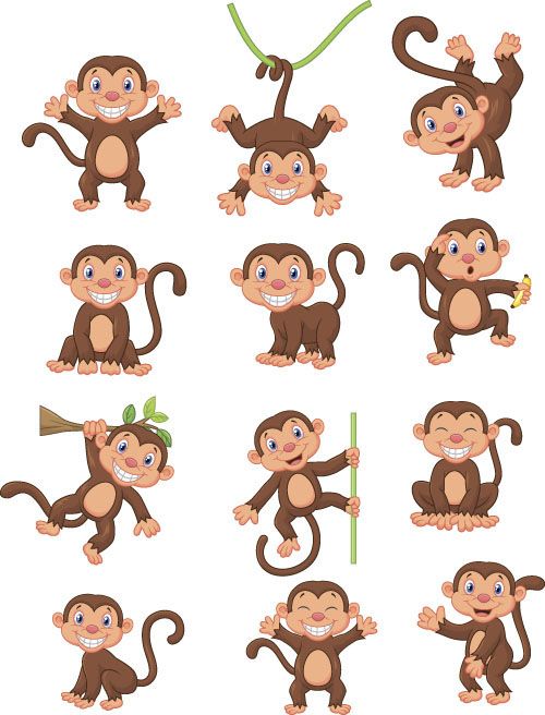 500x656 Funny Monkey Creative Vector Material Fomix Affen, Vektoren