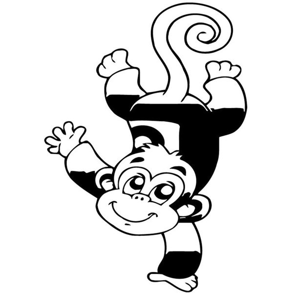 600x600 Shop Handstand Funny Monkey Vinyl Wall Art