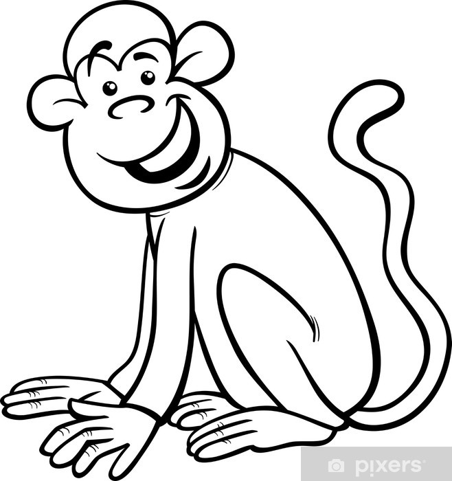 658x700 Funny Monkey Cartoon Coloring