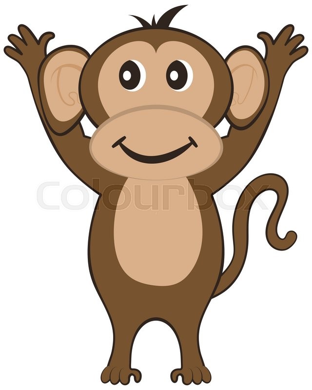 640x800 Funny Cartoon Character Monkey With Stock Vector Colourbox