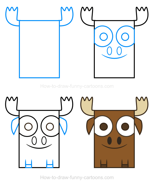 520x631 Moose Clipart Draw Drawings, Cartoon Drawings, Art