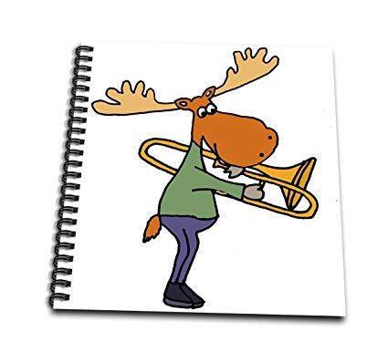 425x386 Rose Funny Cool Moose Playing The Trombone Drawing Book