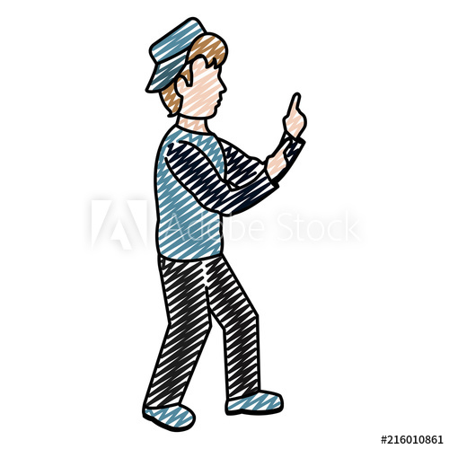 500x500 Doodle Funny Man With Cal And Casual Clothes