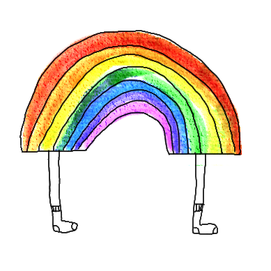 389x389 Rainbow Legs Person Colors Drawing Watercolor Socks Fun