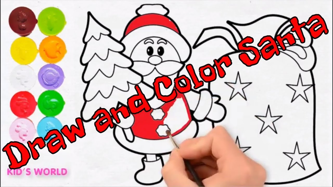 1280x720 Kid's Santa Claus Coloring And Drawing Christmas Learning Fun