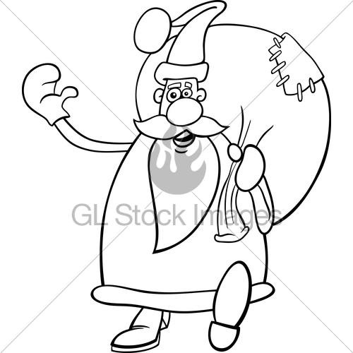500x500 Santa Claus Cartoon For Coloring Book Gl Stock Images