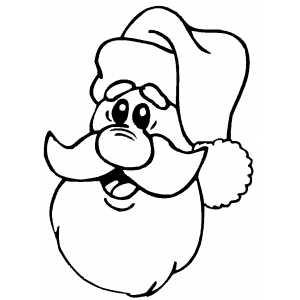 300x300 Funny Santa Face Coloring Page