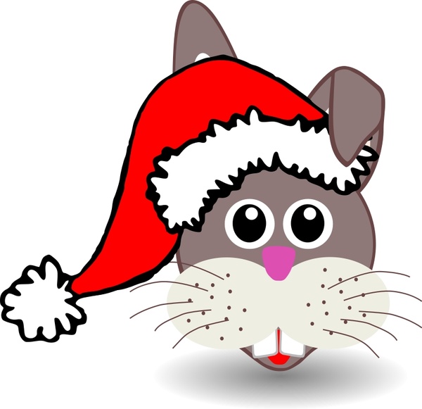 600x581 Funny Bunny Face With Santa Claus Hat Free Vector In Open Office