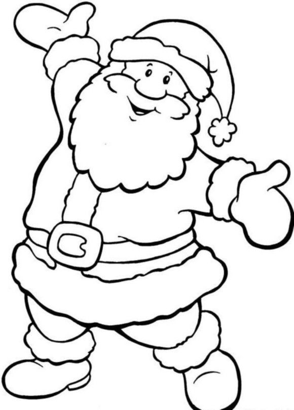 580x809 Happy Santa Free Coloring Pages For Christmas With Funny Drawing