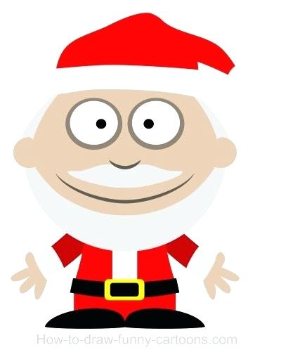 400x508 How To Draw Santa Cartoon Cartoon Draw A Cartoon Santa Hat