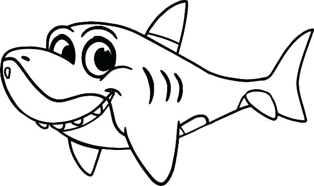 618x367 Cute Shark Coloring Pages Funny Evanstonrocket Club