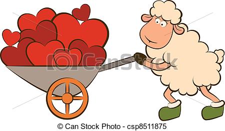 450x263 Cartoon Funny Sheep Holds A Heart